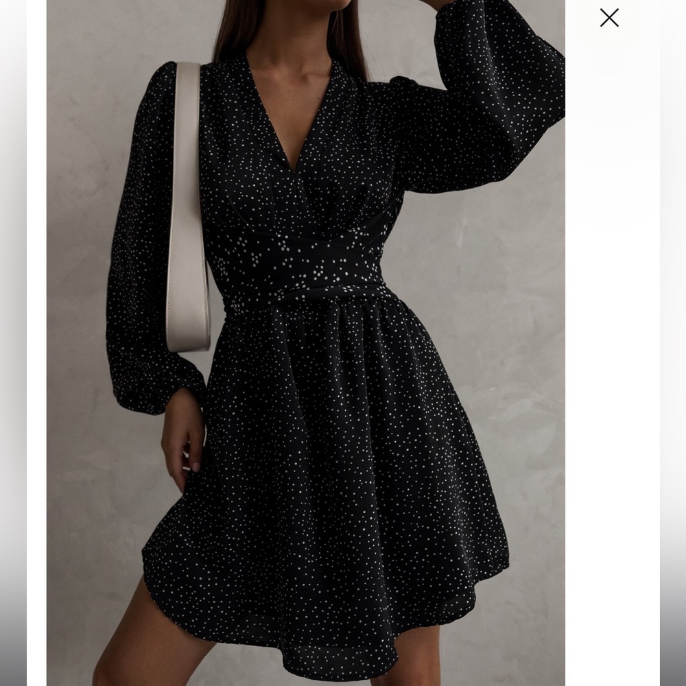 Lichi Bow Detail Polka Dot Mini Dress - Picture 2 of 8